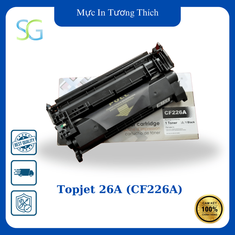 Hộp Mực Topjet 26A (CF226A) – Dùng Cho Máy HP M402d/ M402dn/ M426fdn/ M426fdw - Có Chíp
