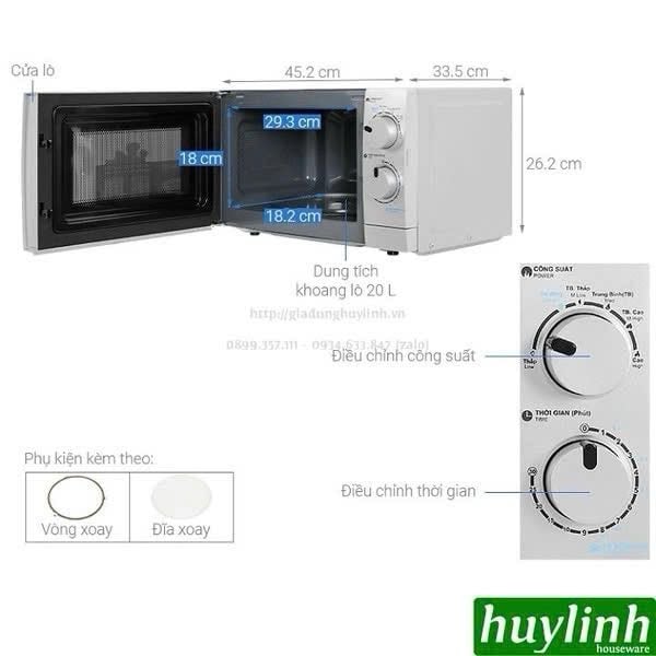 LÒ VI SÓNG SHARP R-207VN-SL 20L 700W