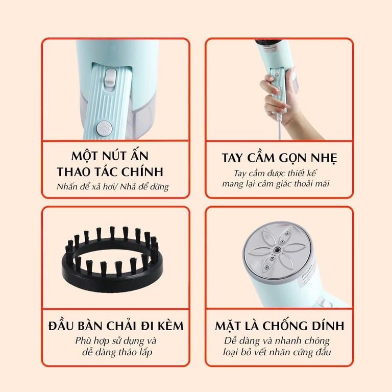 JD4350 - BÀN ỦI HƠI NƯỚC CẦM TAY JIDOSA 800W