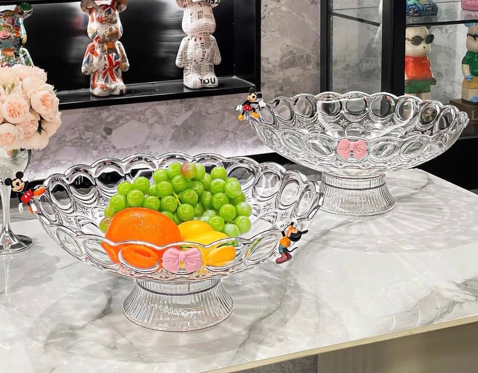 KHAY ĐỰNG HOA QUẢ LƯỢN SÓNG ĐẾ CAO CÓ LỖ THOÁT NƯỚC