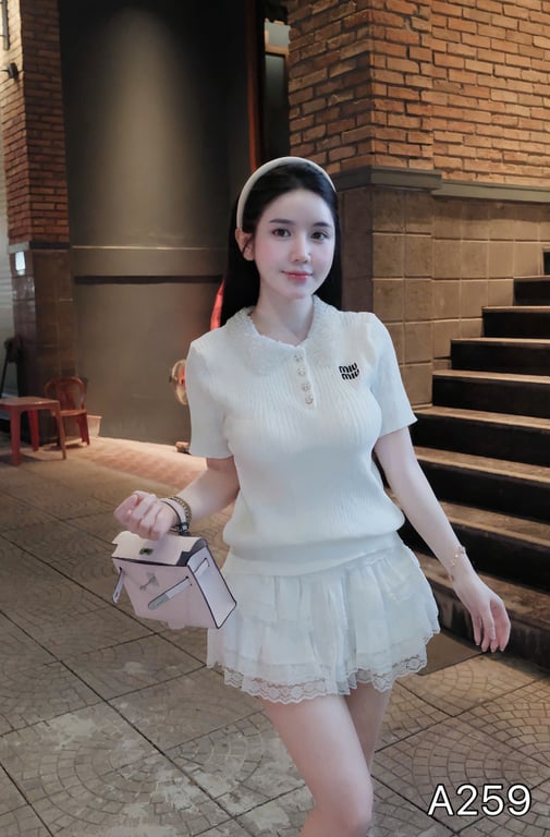 A259- Set Miumiu cổ cườm