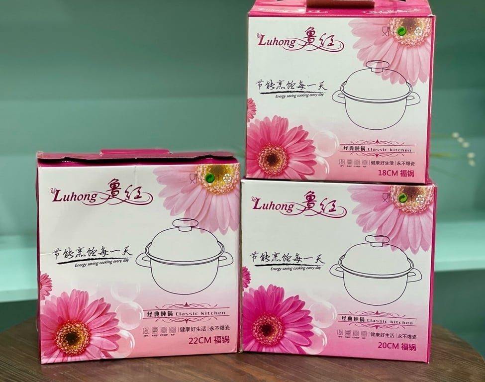 BỘ 3 NỒI TRÁNG MEN SỨ TRUNG HOA 18-20-22CM