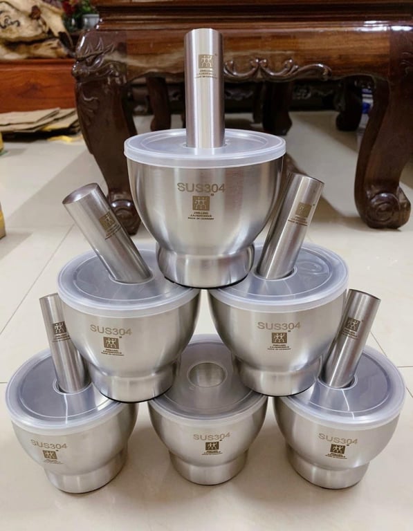 bộ Chày cối Inox 304  cỡ sz 13cm zwilling