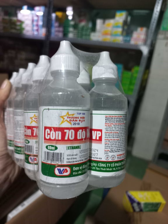 Cồn 70° vĩnh phúc 60ml lốc/10c