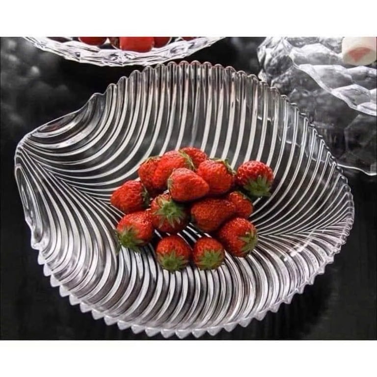 Set 3 ĐĨA THUỶ TINH HÌNH LÁ