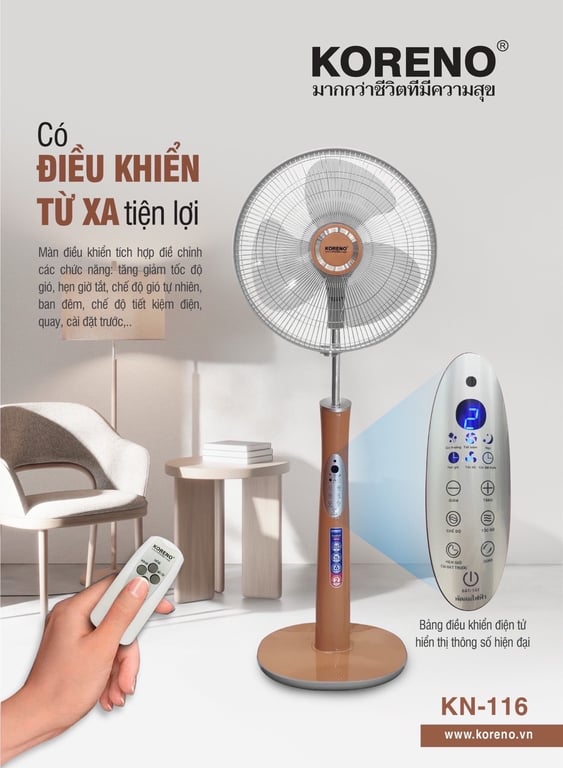 Quạt cây KORENO - có điều khiển KN-116, KN118