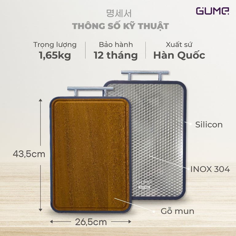 Thớt 2 mặt Gume Hàn Quốc