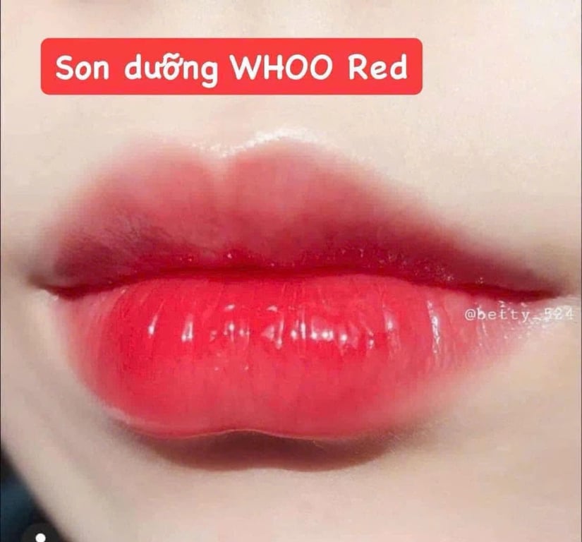 Set son Whoo hoàng cung gồm có 2 cây son và box da đựng son hình trái tim màu đỏ mới coong