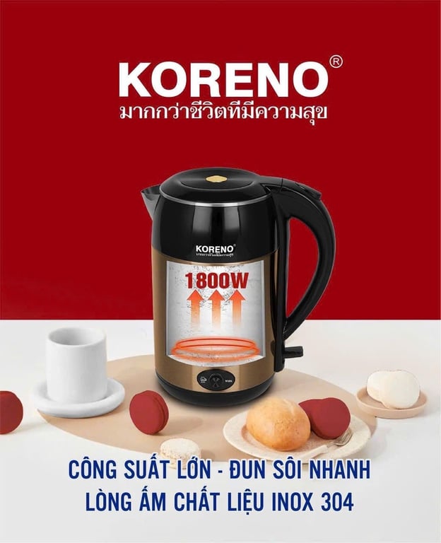 ẤM SIÊU TỐC KORENO 2L 1800W KN-221