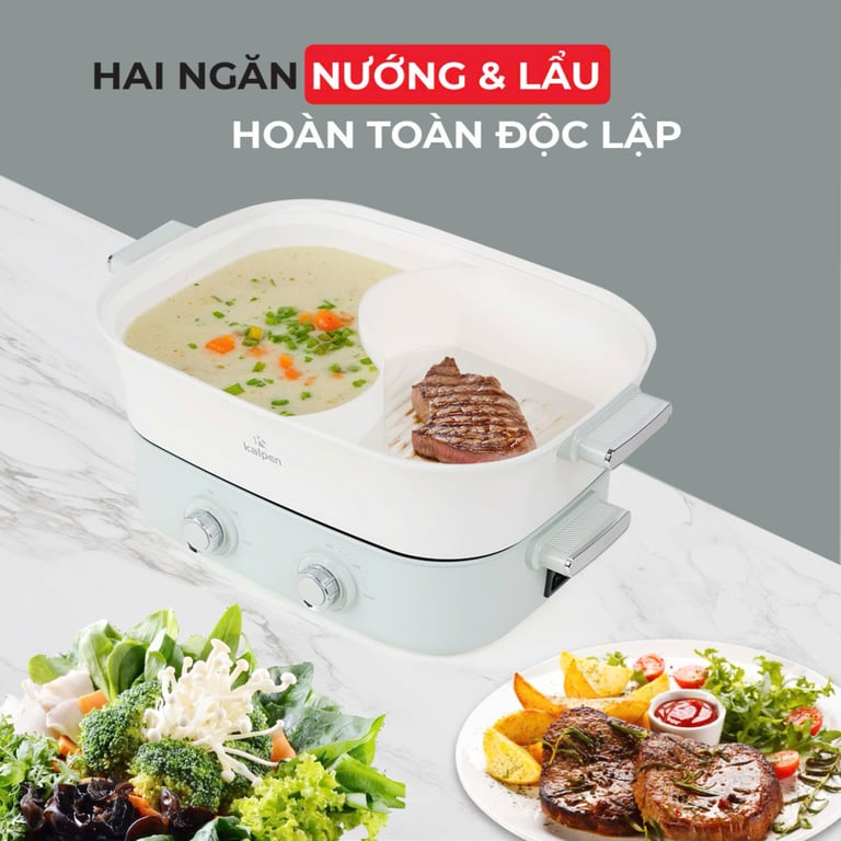 BẾP LẨU - NƯỚNG 2 NGĂN ĐA NĂNG KALPEN 6.5L PP66