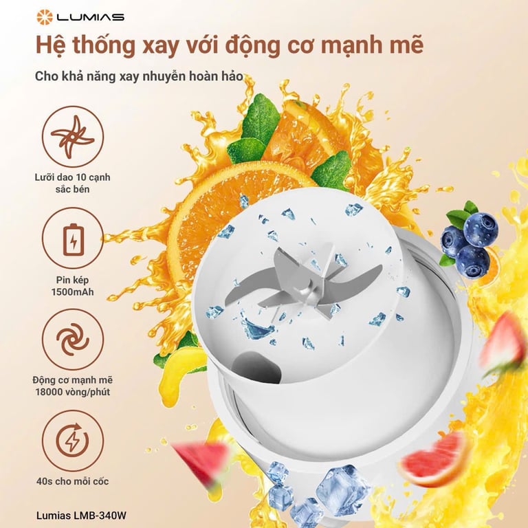 máy xay sinh tố mini Lumias LMB-340W