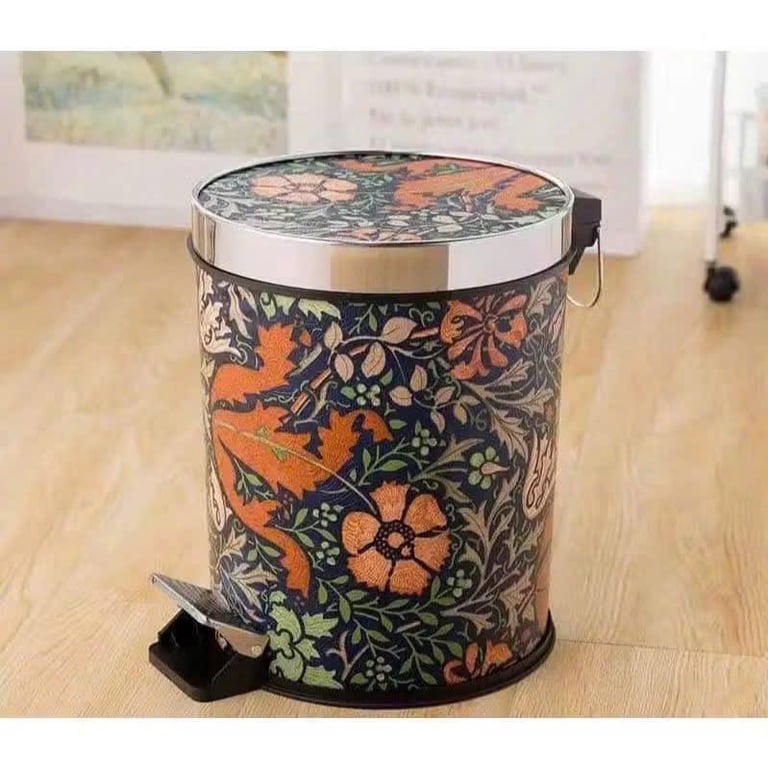 Thùng Đựng Rác 12L Mẫu Hoa Vintage