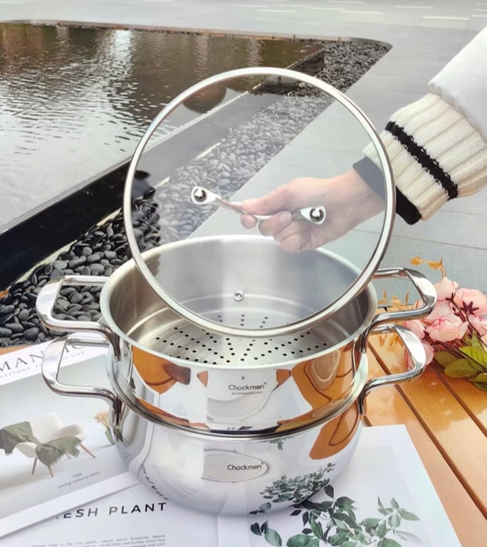 Bộ nồi kèm xửng hấp 2 tầng Chockmen 26cm - C211