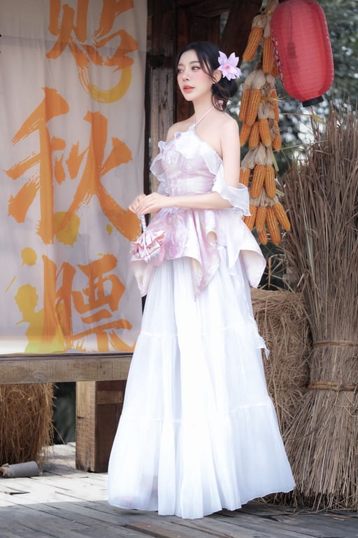 Flexy - Set Yếm Niên An hồng S/M/L/XL