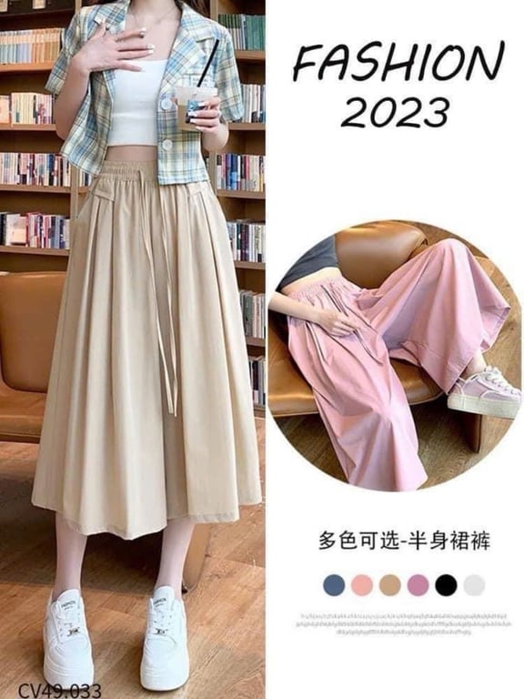 QUẦN RỘNG GIẢ VÁY DÁNG DÀI😎