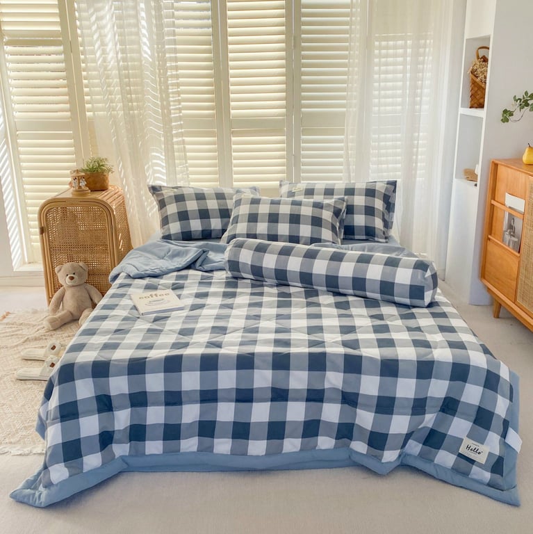 bộ Cotton đũi chăn trần 𝗳𝘂𝗹𝗹 𝟱 𝗺𝗼́𝗻 siêu xịn xò