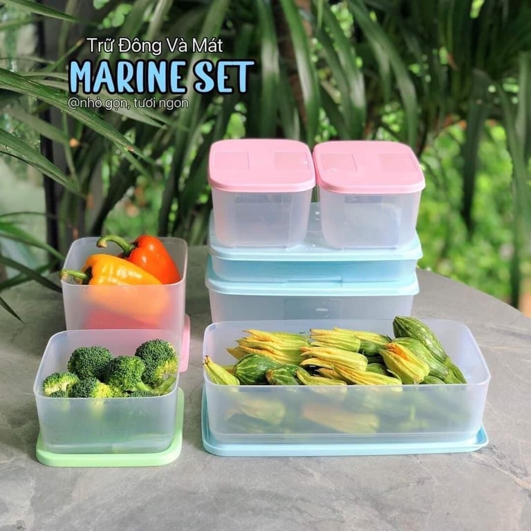 SET HỘP MÁT & ĐÔNG TUPPERWARE MARINE 7 MỚI NHẤT