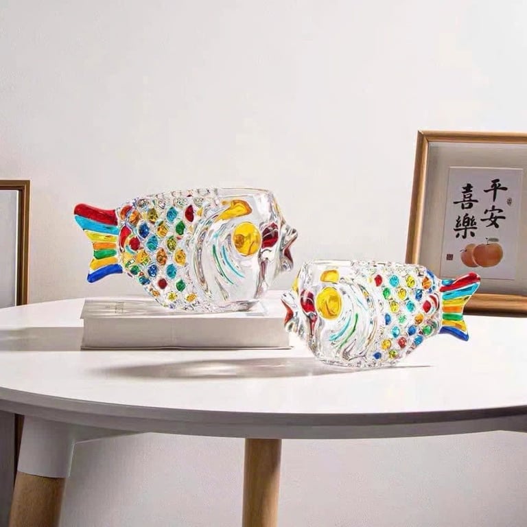 Bình Hoa Thuỷ Canh - Lọ Hoa Thuỷ Tinh Pha Lê Hình Cá 190ml