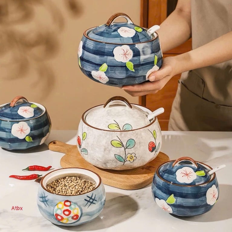 Liễn đựng mỡ, đựng gia vị 400ml/650ml/1250ml