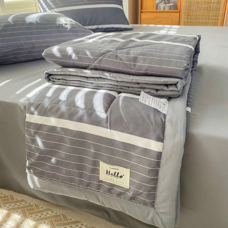 Set 5 món cotton đũi chăn trần