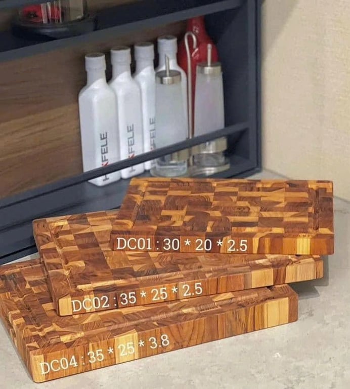 Thớt gỗ Teak Kaiyo mã DC01-DC02-DC04