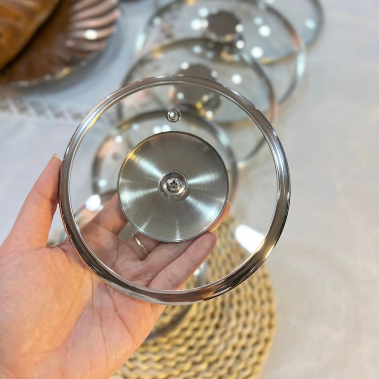 Nắp vung kính cường lực 13, 14, 16, 18, 20, 24, 26, 28cm