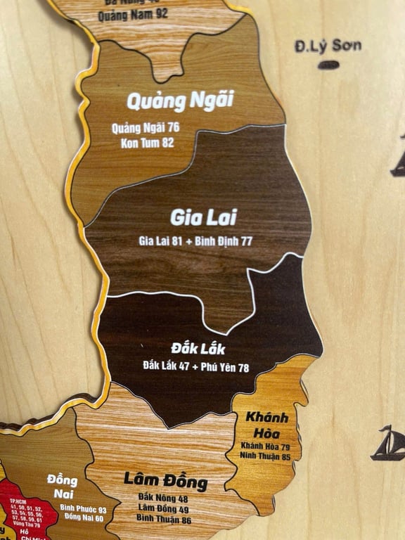BẢN ĐỒ GỖ VIỆT NAM 34 TỈNH THÀNH