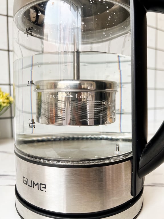 ẤM SIÊU TỐC GUME THUỶ TINH KÈM LÕI LỌC GMEK2201 1.7L