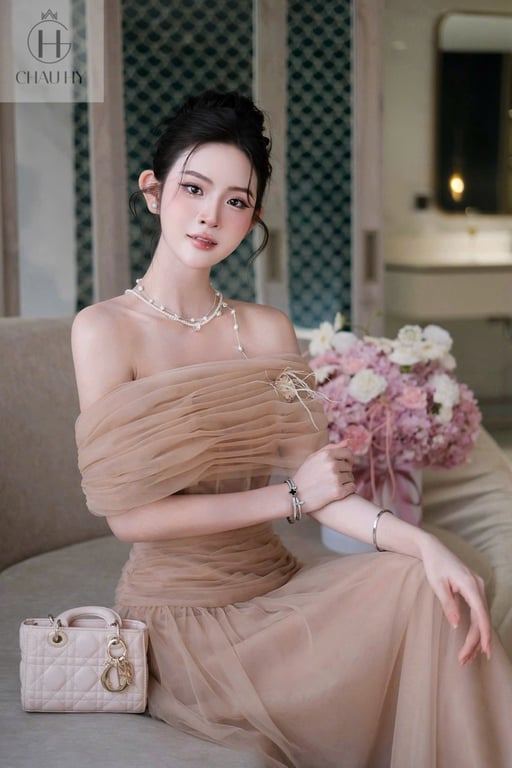 Đầm bẹt vai châu hy ( size s )