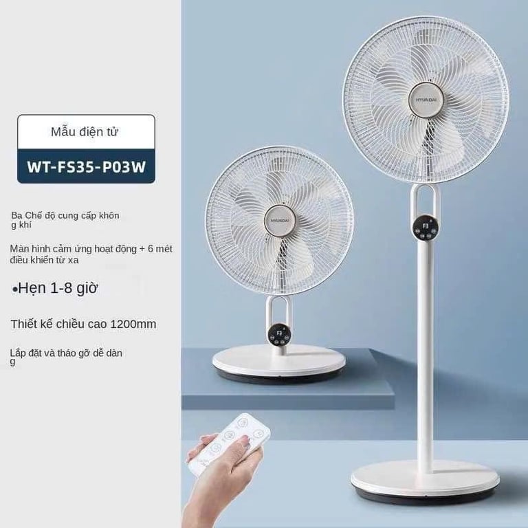 Quạt cây 7 cánh Hyundai có điều khiển từ xa