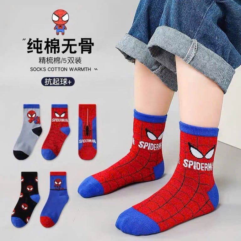 Lố 10 đôi Tất Siêu Nhân Người Nhện Cổ Cao Bé Trai 1- 12 tuổi
