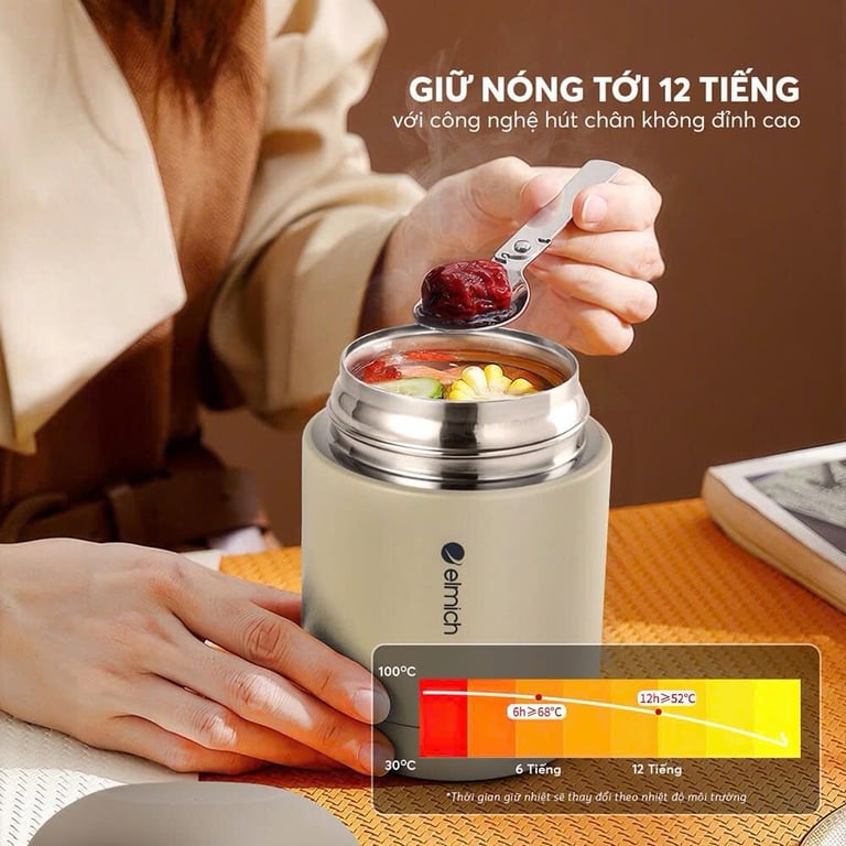 Bình đựng thức ăn giữ nhiệt inox 304 Elmich EL8301 dung tích 450ml