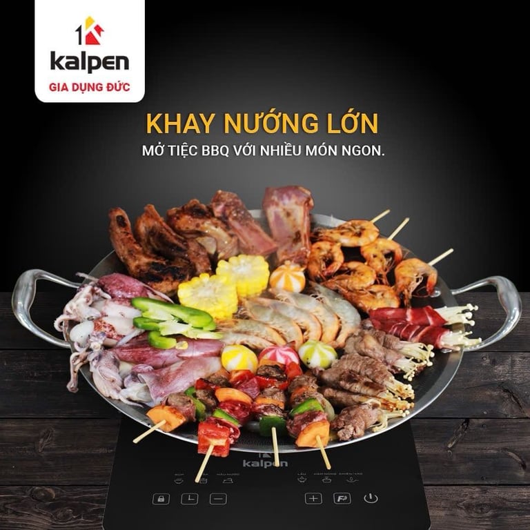 Vỉ Nướng BBQ Inox 5 Lớp Kalpen Hybrid HB38 size 38cm