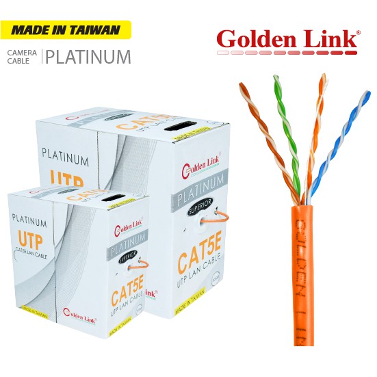 Dây Cáp Mạng Golden Link Platinum UTP Cat5E TAIWAN 100m/Cuộn (Cam)