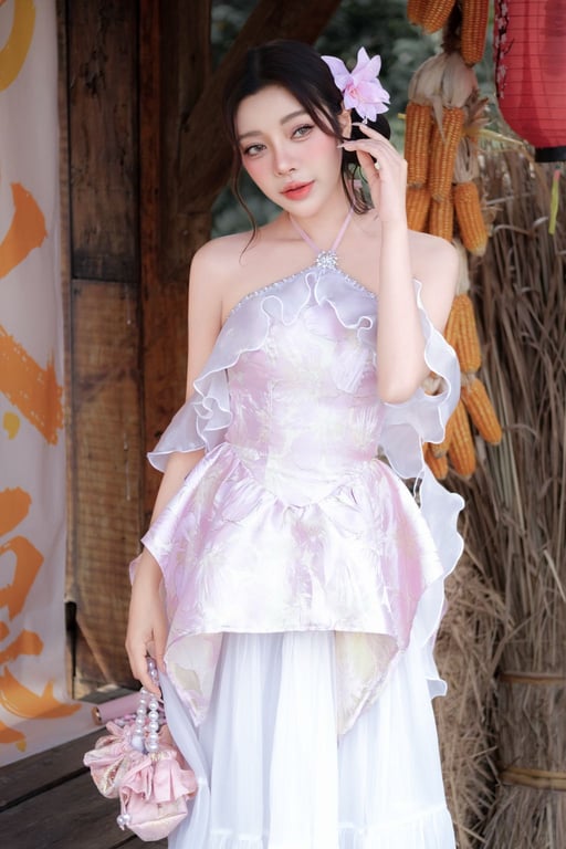 Flexy - Set Yếm Niên An hồng S/M/L/XL