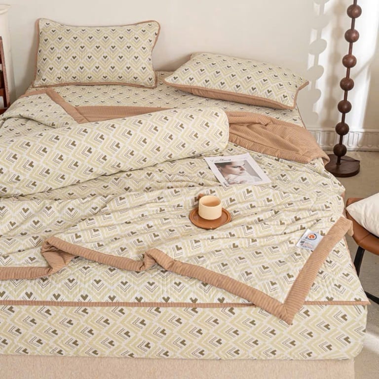 Bộ chăn ga trần full 5 món hoa nhí