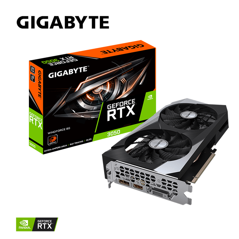 Card Đồ Họa GIGABYTE GeForce RTX 3050 WINDFORCE 8G (GV-N3050WF2-8GD)