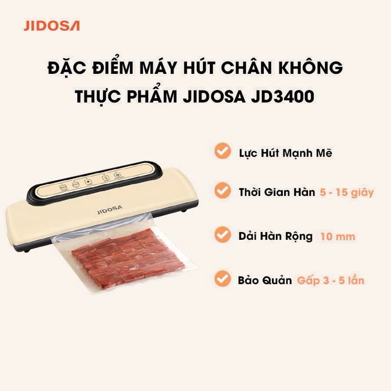 JD3400 - Máy Hút Chân Không Thực Phẩm Gia Đình JIDOSA 100W
