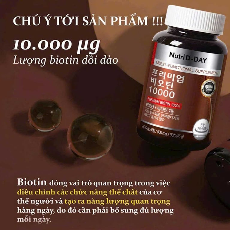 Biotin Nutriday 1000mg Hàn Quốc hộp 90 viên