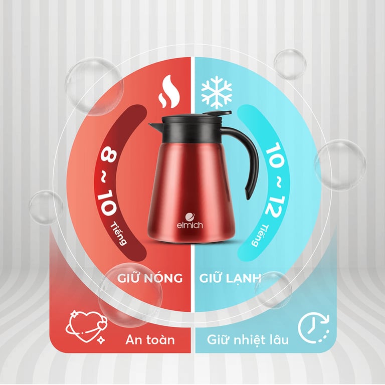 Bình giữ nhiệt kèm dụng cụ lọc trà, cafe inox 304 hãng Elmich