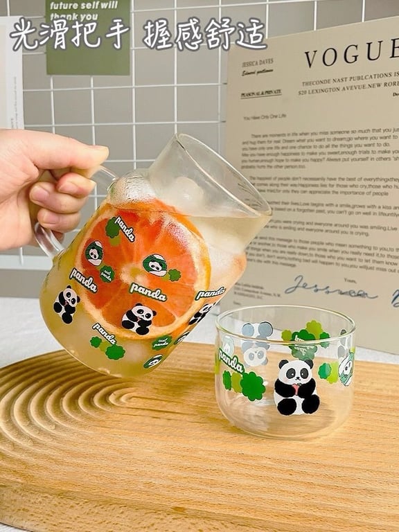 Bình thuỷ tinh gấu trúc 550ml