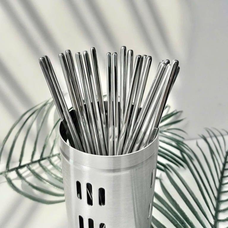 Set 10 đôi đũa chân không RAION Nhật Bản inox 304 cao cấp (GHA304) dài 23cm