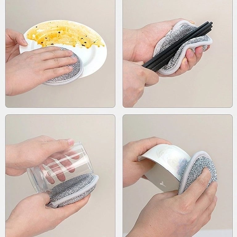 Set 3 miếng bọt biển kèm Cọ rửa xoong nồi