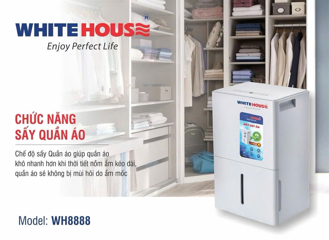 WH8888 - MÁY HÚT ẨM VÀ LỌC KHÔNG KHÍ WHITEHOUSE 800W