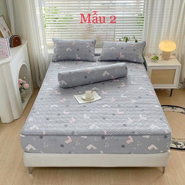 Set ga gối 4 món cotton đũi MC74