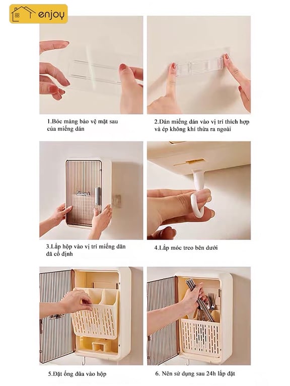 HỘP ĐỰNG ĐŨA THÌA TREO TƯỜNG EJ507