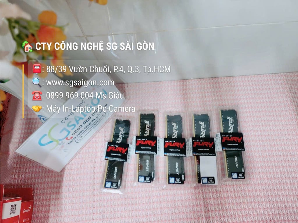 Ram PC Kingston Fury Beast Black 16GB 3200MHz DDR4 KF432C16BB/16