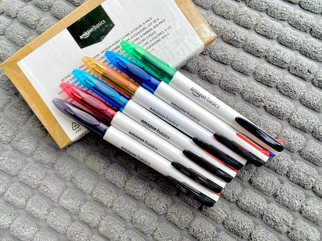 Hộp 6 chiếc bút bi 4 màu trong 1 Amazon Basics