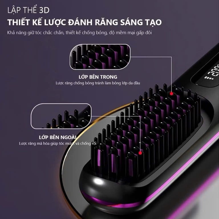 Lược Chải Điện Ion Âm Hàn Quốc
