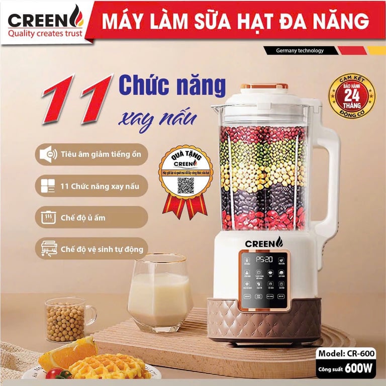 CR600 - MÁY LÀM SỮA HẠT 1.75L 1000W CREEN